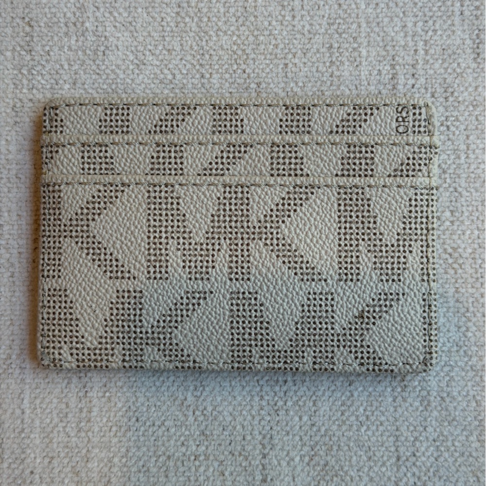 Michael Kors Cream Logo Cardholder with Gold Accent - Picture 2 of 3
